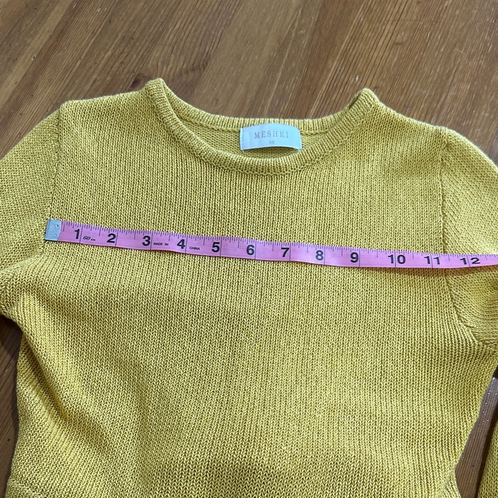 Meshki Anna Flare Sleeve Knit  Dress Yellow - Picture 13 of 16